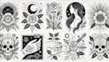 make a minimalist lineart tattoo design or illustration