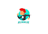 design amazing gaming runner logo