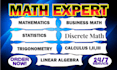 help in mathematics, statistics, discrete math, calculus and linear algebra