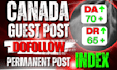 do canada guest post SEO backlinks and publish article on canada blogs