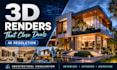 design photorealistic 3d exterior and interior rendering from your floor plans