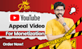 make effective youtube appeal video to address monetization suspension
