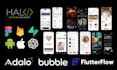 no code ios mobile app development bubble adalo glide app react native rork app