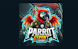 make modarn parrot mascot logo with creative concepts