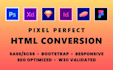 convert figma, PSD to responsive HTML with scss, bootstrap, tailwind CSS