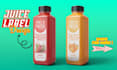 do juice and water bottle packaging and label design