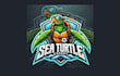 do awesome sea turtle mascot logo with new concepts