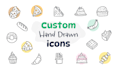 create unique hand drawn icons for your brand or website
