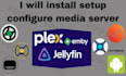 setup and configure unraid server, jellyfin, emby, unclone, root android, plex