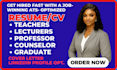 write teacher resume, lecturer, professor, tutor, graduate, student, MBA, law cv