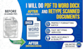 do pdf to word docx and retype scanned documents in 24 hours