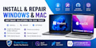 install and repair windows and mac fix errors and install any softwares