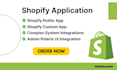 create shopify public and custom private application