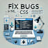 fix bugs in HTML, CSS, javascript
