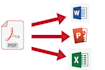 convert pdf to word, powerpoint, excel