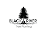 make creative black river tree planting logo