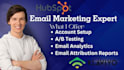 setup ab testing, email analytics, email attribution report with hubspot klaviyo
