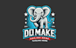 do make unique elephant mascot logo design with company