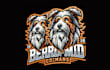 do bearded collie dog mascot logo with creative thinking