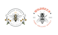 make hand drawn bee vintage logo