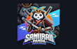do unique samurai panda mascot logo with express delivery