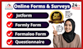 create online forms, surveys, jotform, formaloo form, formly form, , quizzes