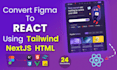 convert figma to react HTML with nextjs tailwind responsive website