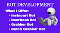 create custom grabber bots for doordash and discord youtube api bot mass dm