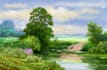 create landscape of digital watercolor