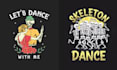 make custom skeleton dance studio logo with illustration style