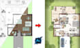 develop floor plans, site plans, elevations, sections rendering in photoshop