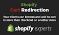 setup a shopify cart redirection for your shopify store