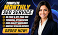 do compele monthly seo service with on page and off page for 1st rank