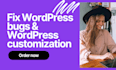 fix woocommerce bugs,troubleshoot errors,wordpress customization