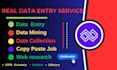 data entry, web research, data collection and copy paste