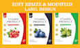 edit resize and modified the product label design