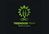 design clean crisp modern tree house yoga logo