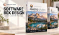 design a software box cover and 3d mockup