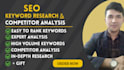 do profitable SEO keyword research and competitor analysis