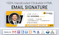 design and code clickable HTML email signature, business card
