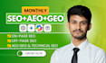 do monthly website onpage seo geo aeo, local and off page backlink building