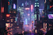 do cyberpunk scifi futuristic city