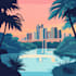 create a landscape and urban vector art illustration