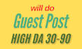 do top page SEO guest post on high da USA sites