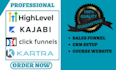 build gohighlevel funnels landing page in clickfunnel kartra kajabi domain