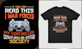 design funny gaming gamer gift video game headset controller player tshirt