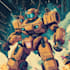 custom futuristic mecha robot character illustration art