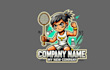 do awesome badminton player mascot logo design with express delivery