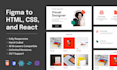 convert figma designs to HTML, CSS, and react code