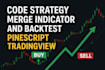 code strategy, merge indicator, and backtest pinescript tradingview or python